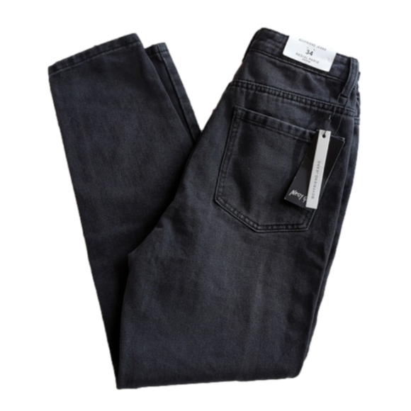 Nasty Gal Redial Paris High Rise Faded Black Boyfriend Jeans Size 6 Waist 25 NWT - Picture 1 of 7